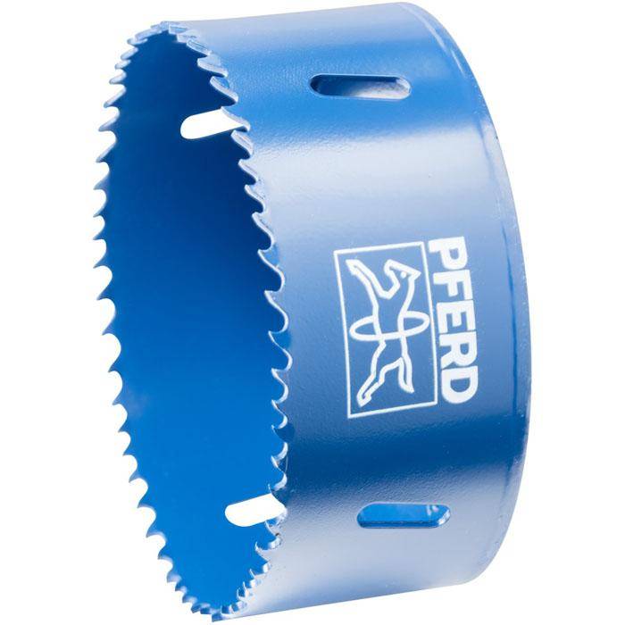 HSS-Lochsäge "PFERD" - Bezeichnung LS 98 - Durchmesser 98 mm / 31 mm - Gewinde 5/8"-18 - Drehzahl Stahl 90 U/min - Drehzahl Edelstahl (INOX) 45