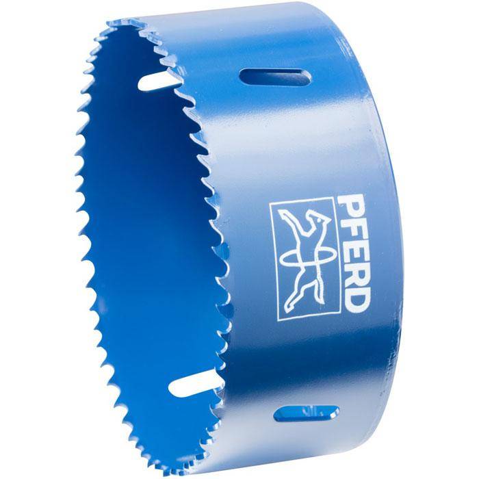 HSS-Lochsäge "PFERD" - Bezeichnung LS 105 - Durchmesser 105 mm / 31 mm - Gewinde 5/8"-18 - Drehzahl Stahl 80 U/min - Drehzahl Edelstahl (INOX) 40