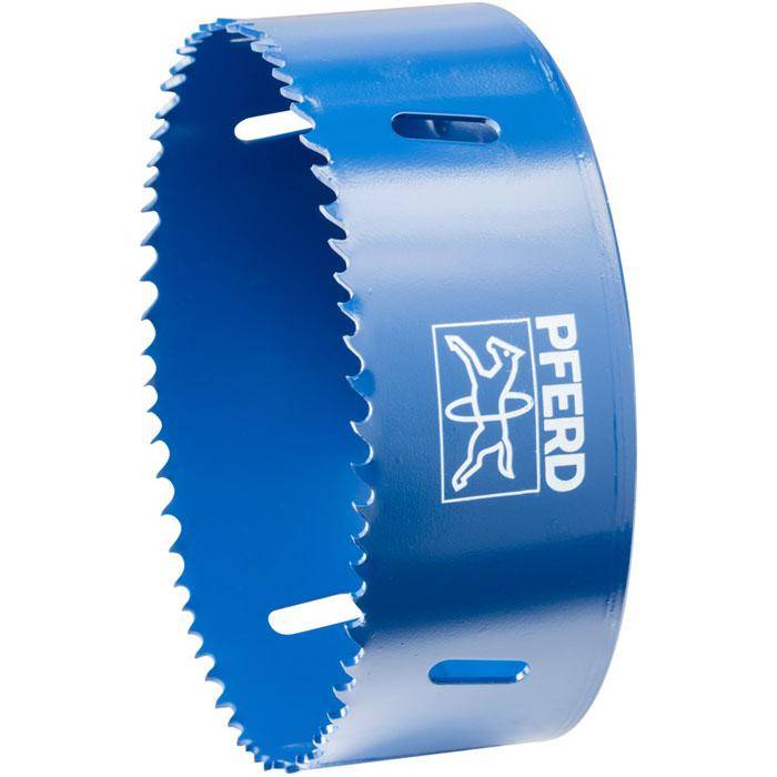 HSS-Lochsäge "PFERD" - Bezeichnung LS 114 - Durchmesser 114 mm / 31 mm - Gewinde 5/8"-18 - Drehzahl Stahl 75 U/min - Drehzahl Edelstahl (INOX) 35