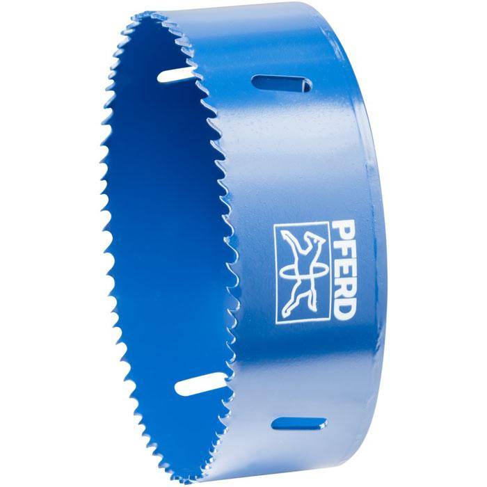 HSS-Lochsäge "PFERD" - Bezeichnung LS 127 - Durchmesser / max. Schnitttiefe 127 mm / 31 mm - Gewinde 5/8"-18 - Drehzahl Stahl 65 U/min - Drehzahl