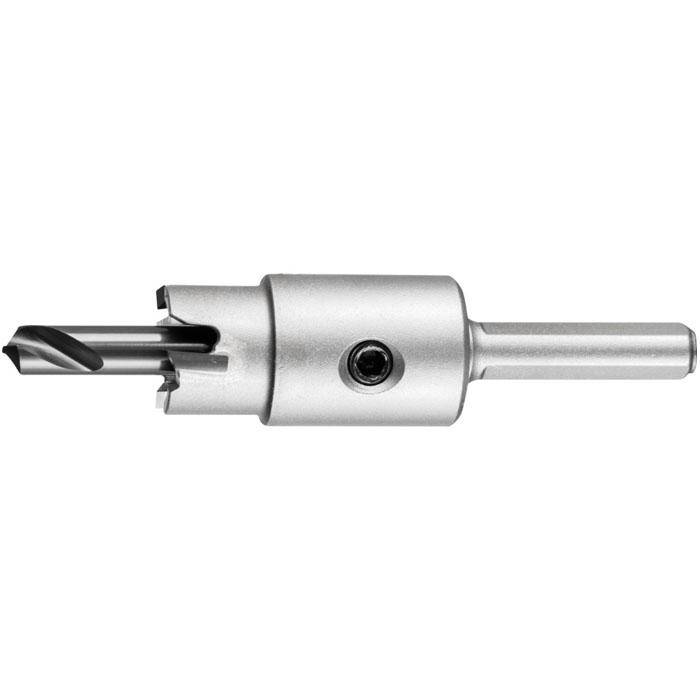 Lochschneider "PFERD" - Hartmetall - Werkzeughöhe 8 mm - Bezeichnung LOS HM 1608 - Schaft-Ø 7 mm - Durchmesser 16 mm - empf. Drehzahl Stahl 790 bis