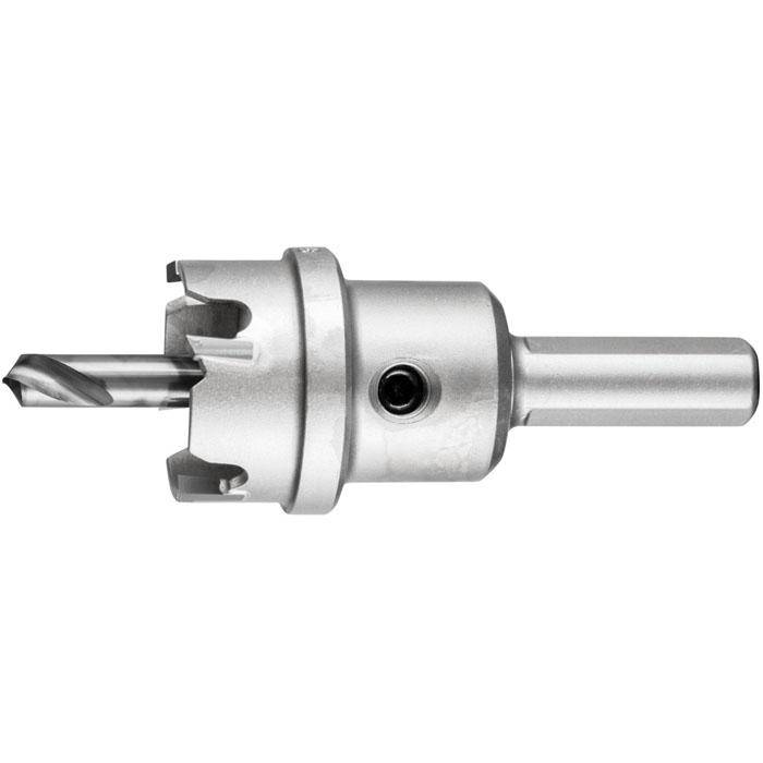 Lochschneider "PFERD" - Hartmetall - Werkzeughöhe 8 mm - Bezeichnung LOS HM 2708 - Schaft-Ø 10 mm - Durchmesser 28 mm - empf. Drehzahl Stahl 470 bis