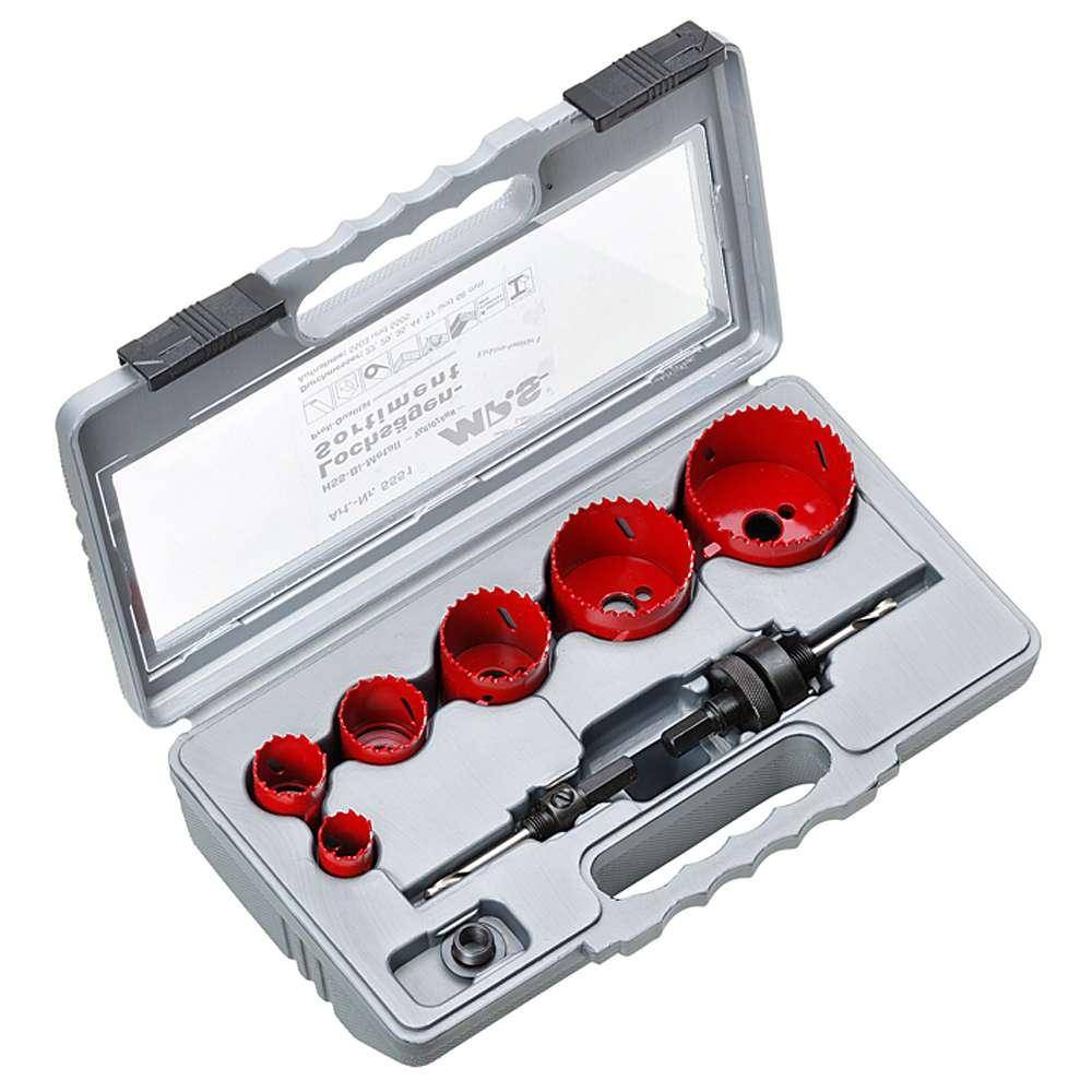 Lochsägen-Koffer - für Sanitär-/Elektrosortiment - 8-teilig