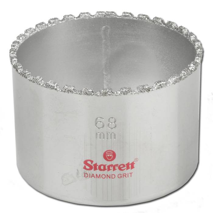 Hartmetall-Lochsäge mit Silber-Diamantkörnern, beschriftet mit 
