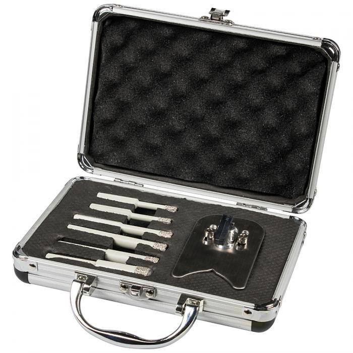 Diamantbohrer DB 600 F - Set - Diamant-Bohrkronen und Edelstahl-Anbohrhilfe