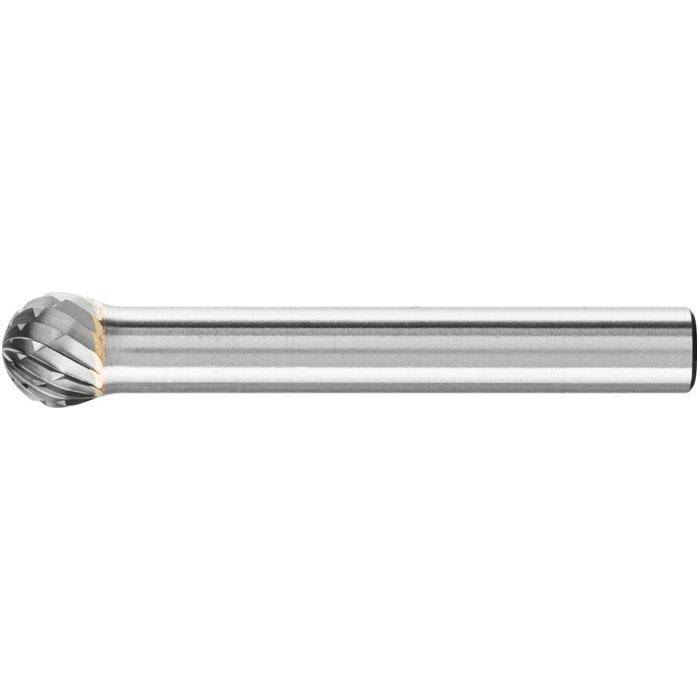 Frässtift "PFERD" - Hartmetall - Schaft-Ø 6 mm - kugelform - TOUGH-Zahnung - Bezeichnung KUD 0807/6 TOUGH - Gesamtlänge 47 mm - Frässtift-ø x Lä