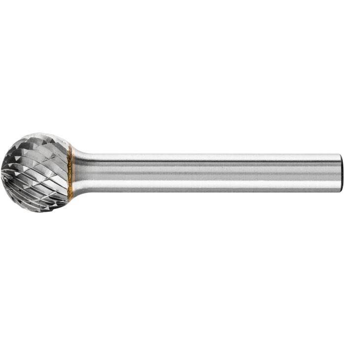 Frässtift "PFERD" - Hartmetall - Schaft-Ø 6 mm - kugelform - TOUGH-Zahnung - Bezeichnung KUD 1210/6 TOUGH - Gesamtlänge 51 mm - Frässtift-ø x Lä