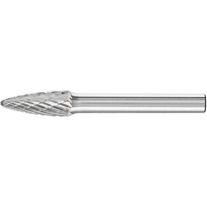 Frässtift "PFERD" - Hartmetall - Schaft-Ø 6 mm - rundbogenform - Bezeichnung RBF 0820/6 TOUGH - Zahnung TOUGH - Gesamtlänge 60 mm - Radius 1,2 mm