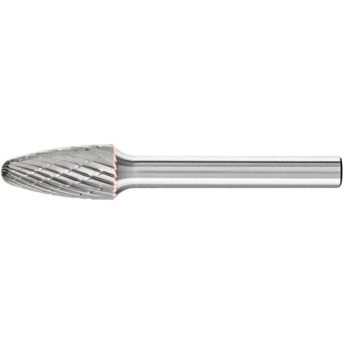Frässtift "PFERD" - Hartmetall - Schaft-Ø 6 mm - rundbogenform - Bezeichnung RBF 1020/6 TOUGH - Zahnung TOUGH - Gesamtlänge 60 mm - Radius 2,5 mm