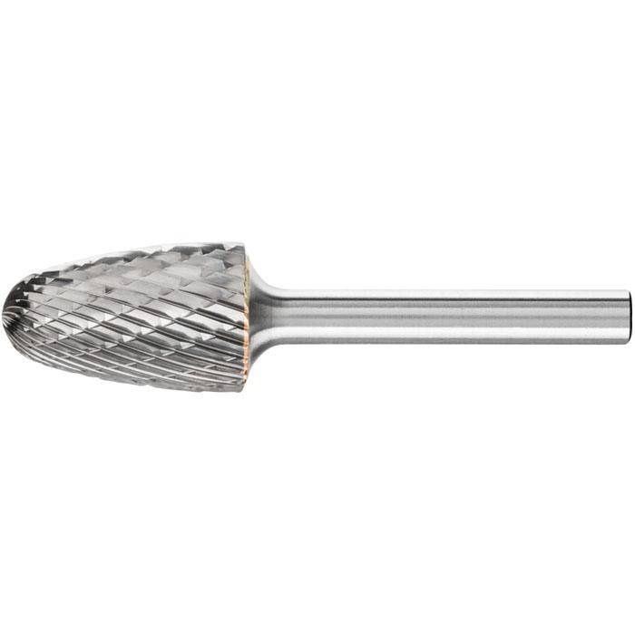 Frässtift "PFERD" - Hartmetall - Schaft-Ø 6 mm - rundbogenform - Bezeichnung RBF 1625/6 TOUGH - Zahnung TOUGH - Gesamtlänge 65 mm - Radius 4,9 mm