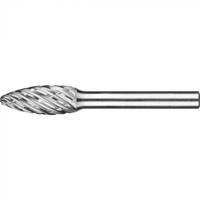 PFERD HM-Frässtift - Flammenform B - STEEL - Frässtift-Ø 10 mm- Langschaft-Ø 6 mm - SL 150 mm