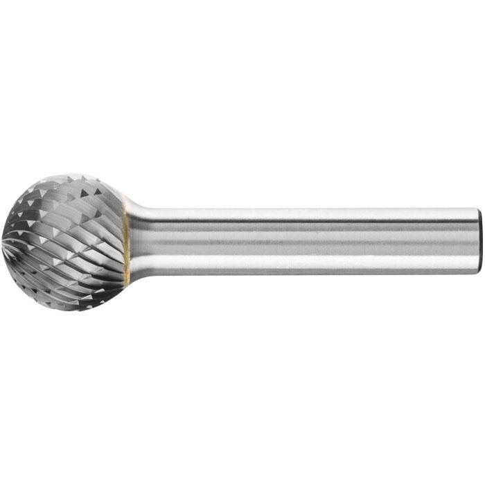 Frässtift "PFERD" - Hartmetall - Schaft-Ø 8 mm - kugelform - Zahnung 3 PLUS - Bezeichnung KUD 1614/8 Z3 PLUS - Gesamtlänge 54 mm - Frässtift-ø x