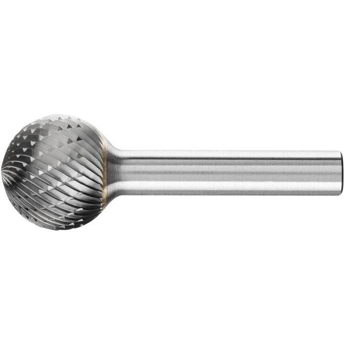 Frässtift "PFERD" - Hartmetall - Schaft-Ø 8 mm - kugelform - Zahnung 3 PLUS - Bezeichnung KUD 2018/8 Z3 PLUS - Gesamtlänge 58 mm - Frässtift-ø x
