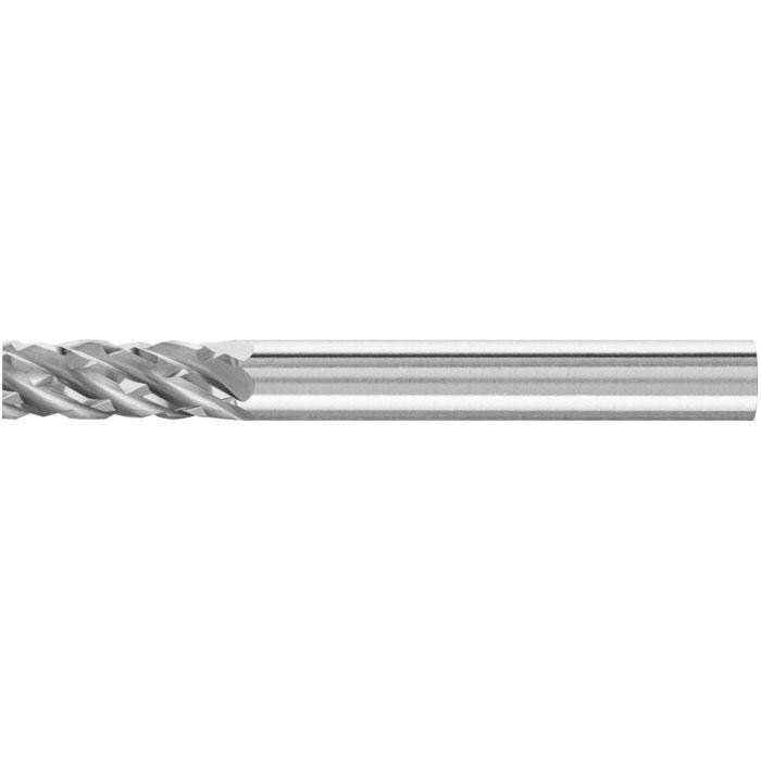 Frässtift - PFERD - Hartmetall - Schaft-Ø 6 mm - für Stahl - Zahnung STEEL - Bezeichnung ZYA 0616/6 STEEL - Gesamtlänge 55 mm - Frässtift-Ø x L