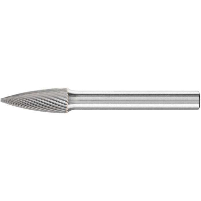Frässtift "PFERD" - Hartmetall - Schaft-Ø 6 mm - spitzbogenform - Zahnung 5 - Bezeichnung SPG 0820/6 Z5 - Gesamtlänge 60 mm - Frässtift-ø x Läng