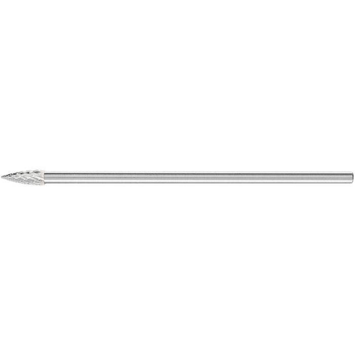 Frässtift "PFERD" - Hartmetall - Langschaft - Schaft-Ø 6 mm - Spitzbogenform - Bezeichnung SPG 0820/6 Z3 PLUS SL 150 - Gesamtlänge 170 mm - Frässt
