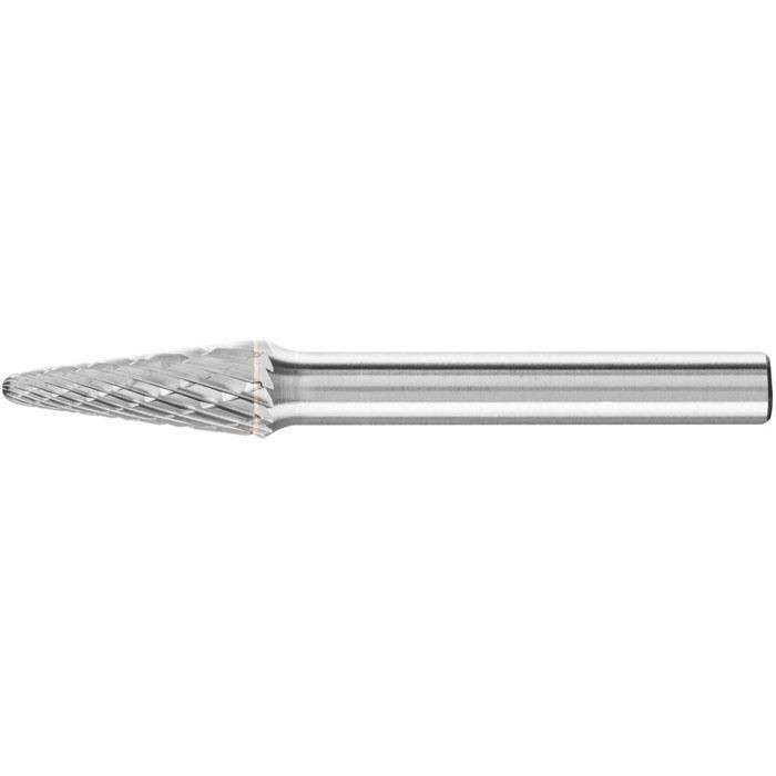 Frässtift "PFERD" - Hartmetall - Schaft-Ø 6 mm - rundkegelform - Zahnung 3 PLUS - Bezeichnung KEL 0820/6 Z3 PLUS - Gesamtlänge 60 mm - Frässtift-