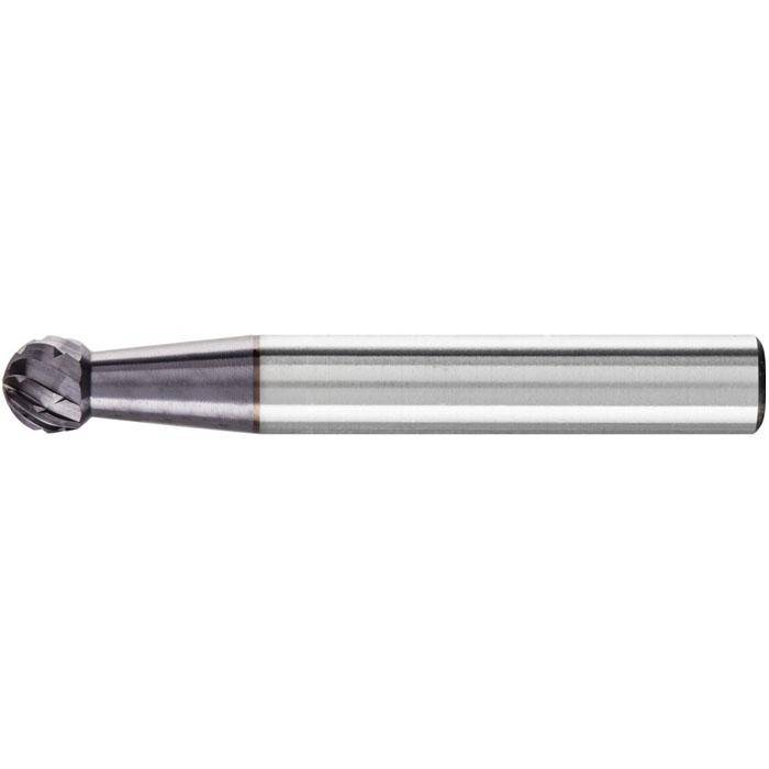 Frässtift - PFERD HICOAT® - Hartmetall - Schaft-Ø 6 mm - Kugelform - für Eisen, Stahl - Bezeichnung KUD 0605/6 - Gesamtlänge 45 mm - Frässtift-