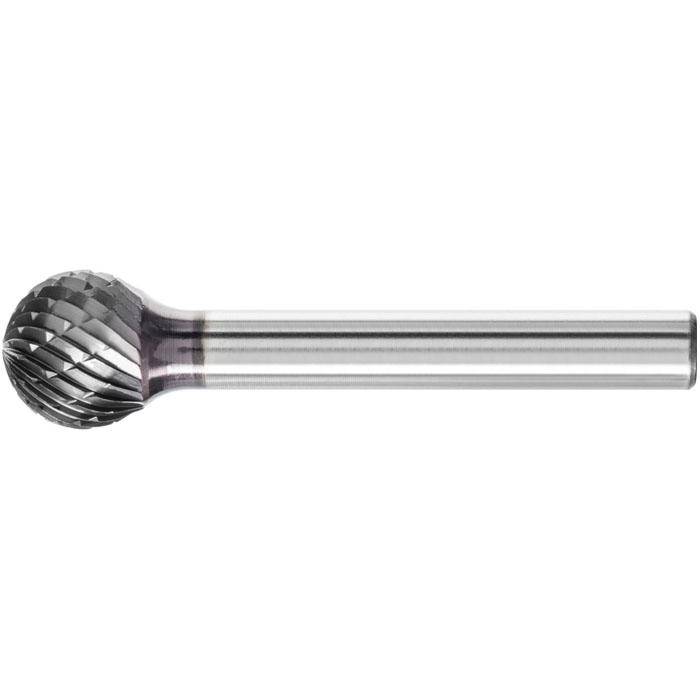 Frässtift - PFERD HICOAT® - Hartmetall - Schaft-Ø 6 mm - Kugelform - für Eisen, Stahl - Bezeichnung KUD 1210/6 - Gesamtlänge 45 mm - Frässtift-