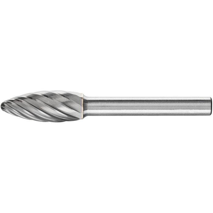 Frässtift - PFERD - Hartmetall - Schaft-Ø 6 mm - für INOX - Flammenform - Bezeichnung B 1025/6 INOX - Gesamtlänge 65 mm - Frässtift-Ø x Länge 1