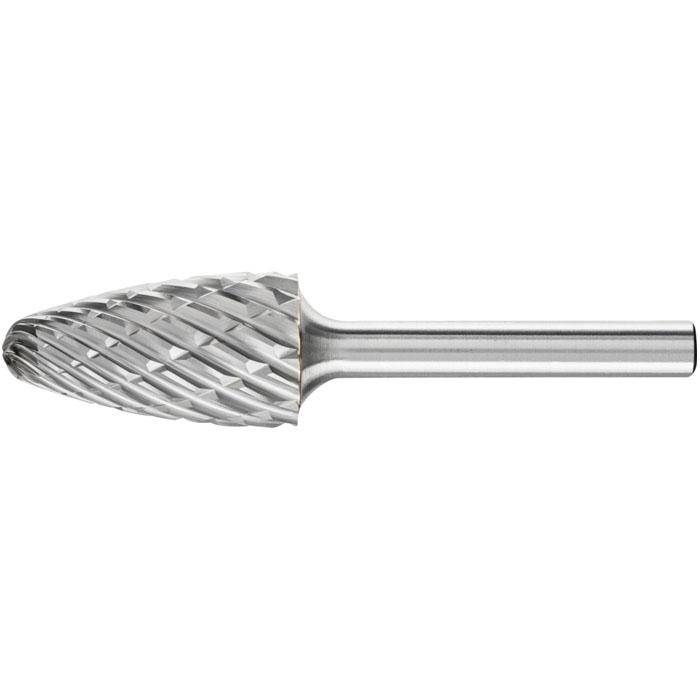 Frässtift - PFERD - Hartmetall - Schaft-Ø 6 mm - für Stahl - Rundbogenform - Bezeichnung RBF 1630/6 STEEL - Gesamtlänge 70 mm - Frässtift-Ø x L