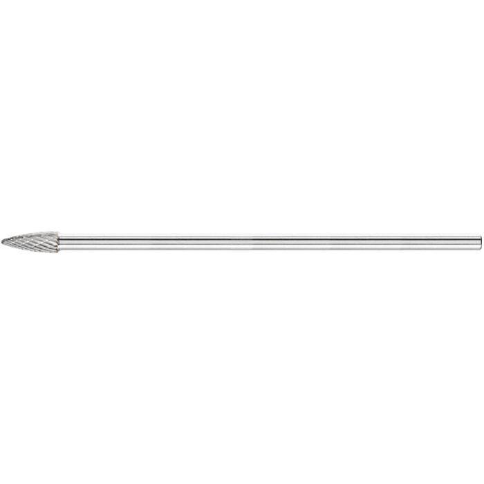Frässtift "PFERD" - Hartmetall - Langschaft - Schaft-Ø 6 mm - Rundbogenform - Bezeichnung RBF 0820/6 Z3 PLUS SL 150 - Gesamtlänge 170 mm - Frässti