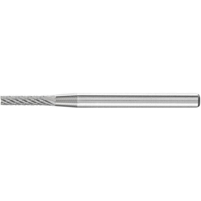Frässtift "PFERD" - Hartmetall - Schaft-Ø 3 mm - Zahnung 4 - mit Stirnverzahnung - Bezeichnung ZYAS 0210/3 Z4 - Gesamtlänge 40 mm - Frässtift-ø x