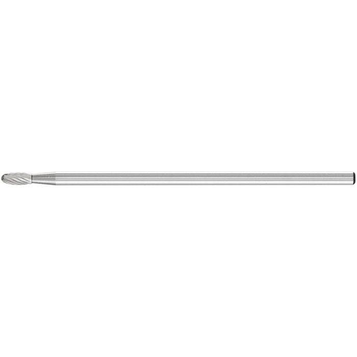 Frässtift "PFERD" - Hartmetall - Langschaft - Schaft-Ø 3 - Tropfenform - Bezeichnung TRE 0307/3 Z5 SL 75 - Zahnung 5 - Gesamtlänge 75 mm - Schaftl