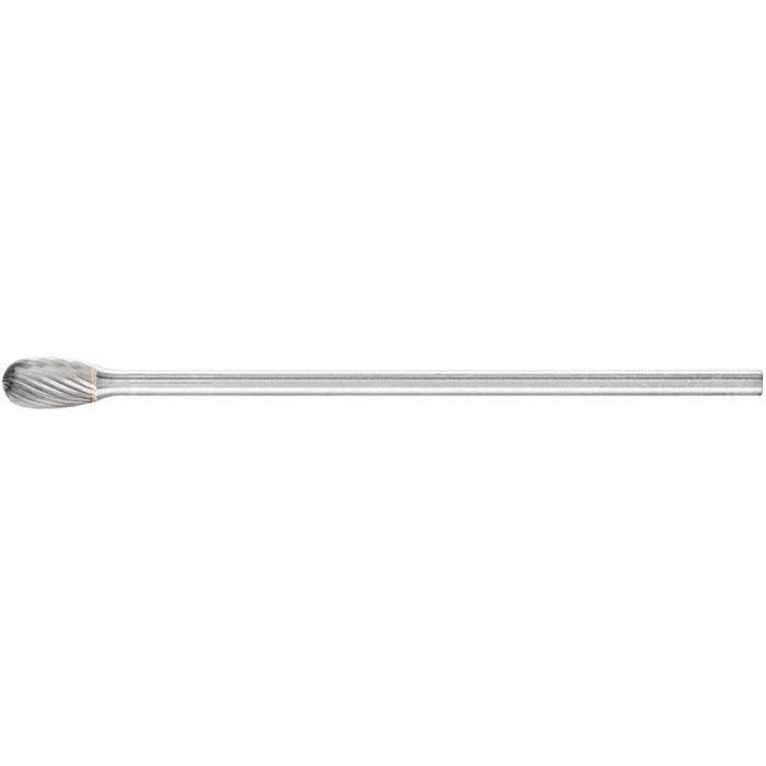 Frässtift "PFERD" - Hartmetall - Langschaft - Schaft-Ø 3 - Tropfenform - Bezeichnung TRE 0610/3 Z5 SL 75 - Zahnung 5 - Gesamtlänge 85 mm - Schaftl
