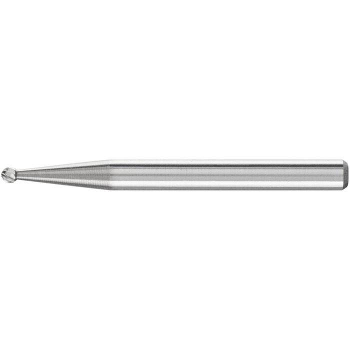 Frässtift - PFERD - Hartmetall - Schaft-Ø 3 mm - Kugelform - Bezeichnung KUD 01,51/3 - Gesamtlänge 33 mm - Frässtift-Ø x Länge 1,5 x 1 mm - Zahn
