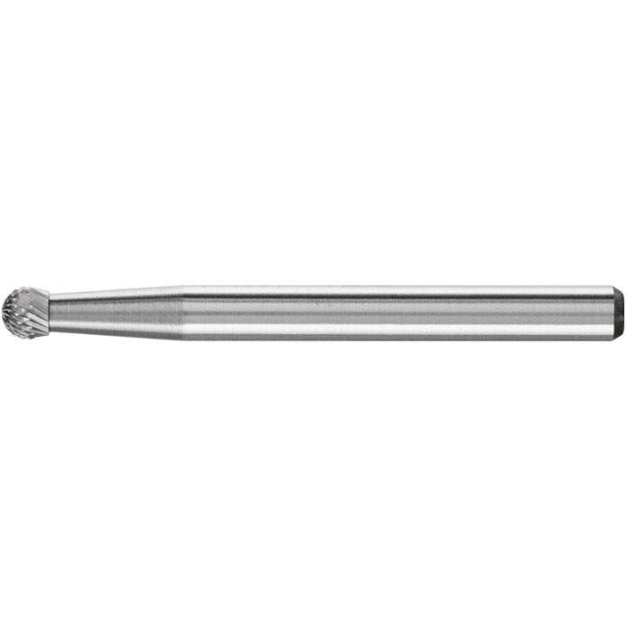 Frässtift "PFERD" - Hartmetall - Schaft-Ø 3 mm - kugelform - MICRO-Verzahnung - Bezeichnung KUD 0302/3 MICRO - Gesamtlänge 33 mm - Frässtift-ø x