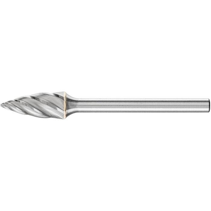Frässtift - PFERD - Hartmetall - Schaft-Ø 3 mm - Spitzbogenform - ALU Zahnung - Bezeichnung SPG 0613/3 ALU - Gesamtlänge 43 mm - Frässtift-Ø x L