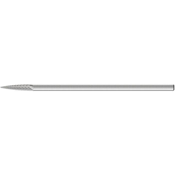 Frässtift "PFERD" - Hartmetall - Langschaft - Schaft-Ø 3 mm - Spitzbogenform - Bezeichnung SPG 0313/3 Z5 GL 75 - Zahnung 5 - Gesamtlänge 75 mm - Sc