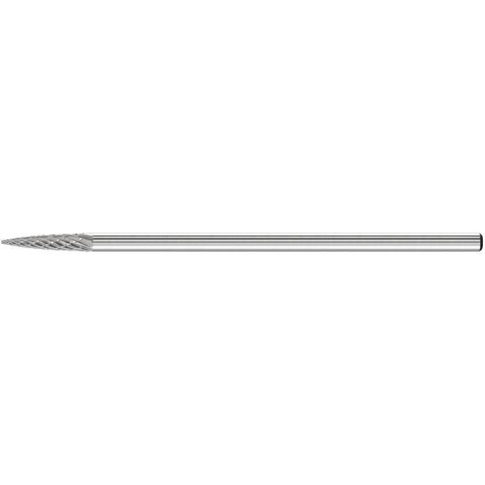 Frässtift "PFERD" - Hartmetall - Langschaft - Schaft-Ø 3 mm - Spitzbogenform - Bezeichnung SPG 0313/3 Z3 PLUS GL 75 - Zahnung 3 PLUS - Gesamtlänge
