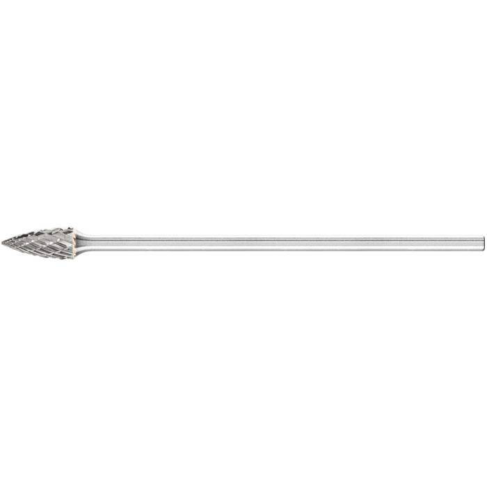 Frässtift "PFERD" - Hartmetall - Langschaft - Schaft-Ø 3 mm - Spitzbogenform - Bezeichnung SPG 0613/3 Z3 PLUS GL 75 - Zahnung 3 PLUS - Gesamtlänge