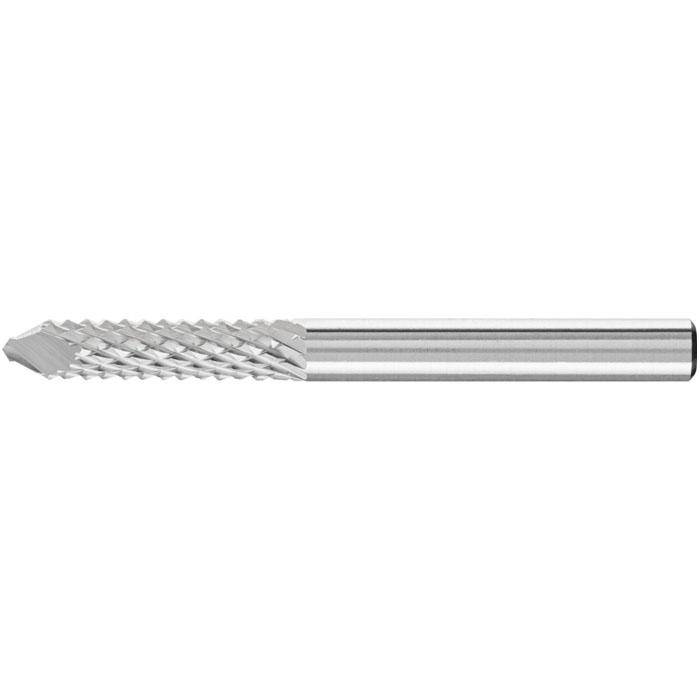 Frässtift - PFERD - Hartmetall - Schaft-Ø 6 mm - für GFK/CFK - Zentrierbohrspitze - Bezeichnung ZYA 0625/6 FVK ZBS - Zahnung FVK
