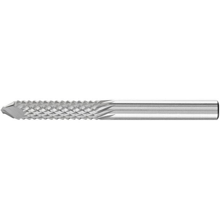 Frässtift - PFERD - Hartmetall - Schaft-Ø 6 mm - für GFK/CFK - Zentrierbohrspitze - Bezeichnung ZYA 0625/6 FVKS ZBS - Zahnung FVKS