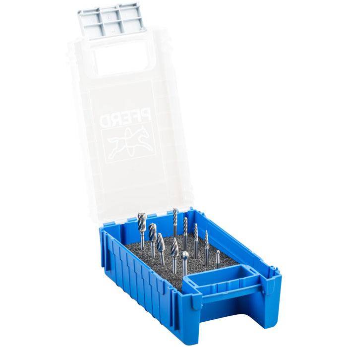 Frässtifte-Set - PFERD - 10 Hartmetallfrässtifte - Schaft-Ø 3 mm - ALU-Zahnung