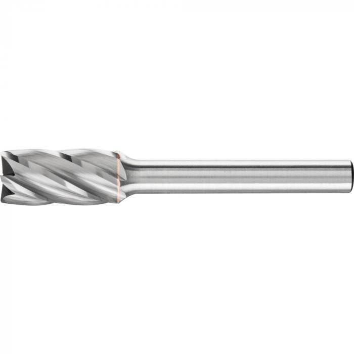 PFERD HM-Frässtift - Zylinderform ZYAS mit Stirnverzahnung - ALU - Frässtift-Ø 10 mm - Schaft-Ø 6 mm