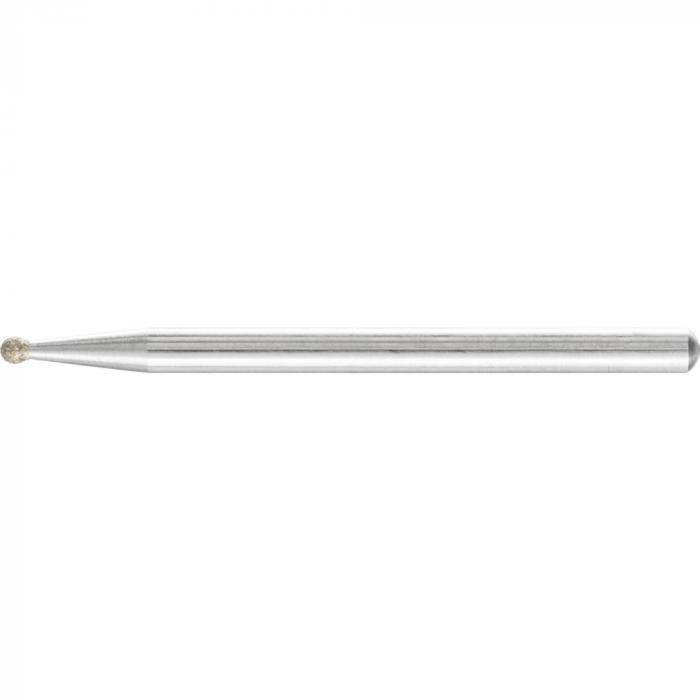 PFERD Diamant-Schleifstift - Kugelform KU - Korngröße D 64 - Außen-ø 2,0 mm - Schaft-ø 3 mm - VE 5 Stück - Preis per VE