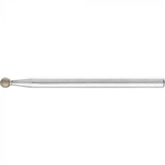 PFERD Diamant-Schleifstift - Kugelform KU - Korngröße D 91 - Außen-ø 3,0 mm - Schaft-ø 3 mm - VE 5 Stück - Preis per VE