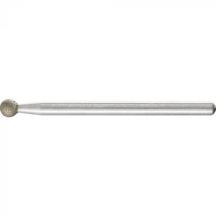 PFERD Diamant-Schleifstift - Kugelform KU - Korngröße D 91 - Außen-ø 4,0 mm - Schaft-ø 3 mm - VE 5 Stück - Preis per VE