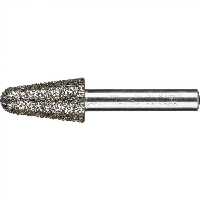 PFERD Diamant-Schleifstift für Grau- und Sphäroguss - Kegelform KEL - Korngröße D 852 - Außen-ø 12 mm - Schaft-ø 6 mm