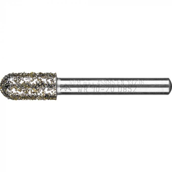 PFERD Diamant-Schleifstift für Grau- und Sphäroguss - Walzenrundform WR - Korngröße D 852 - Außen-ø 10 mm - Schaft-ø 6 mm