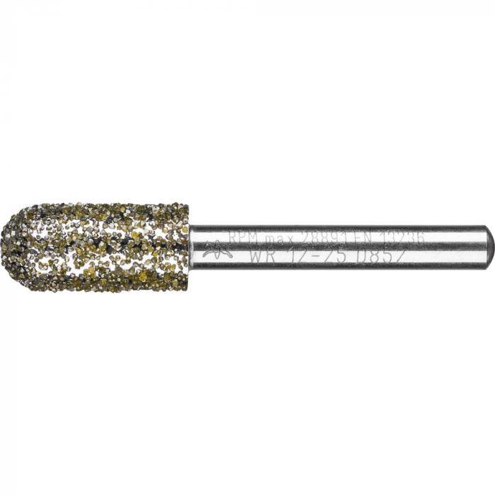PFERD Diamant-Schleifstift für Grau- und Sphäroguss - Walzenrundform WR - Korngröße D 852 - Außen-ø 12 mm - Schaft-ø 6 mm