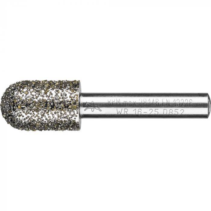 PFERD Diamant-Schleifstift für Grau- und Sphäroguss - Walzenrundform WR - Korngröße D 852 - Außen-ø 24 mm - Schaft-ø 8 mm