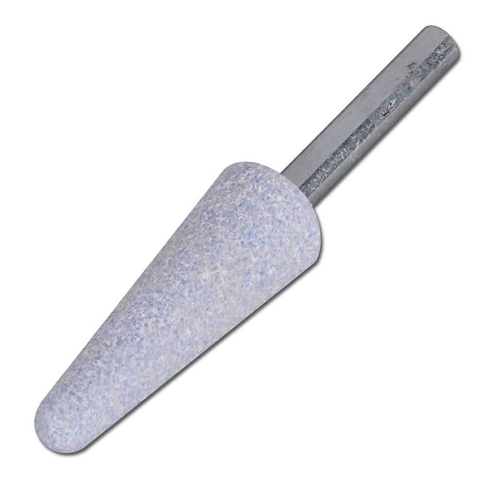 Schleifstift, "PFERD" - Härte J - Körnung 46, Korundgemisch - Kegel - keramische Bindung - Kopf-Ø x Länge: 16 x 45 mm - bis 52000 U/min - VE 10 St