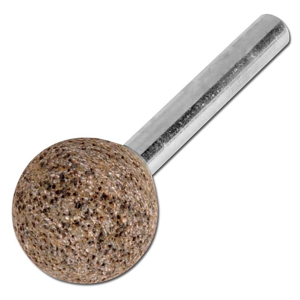 Schleifstift, PFERD - Härte N - Körnung 30, Korundgemisch - Kugel - Kunstharzbindung - Kopf-Ø 16 mm - Schaft-Ø x Länge 6 x 40 mm - bis 59600 U/mi