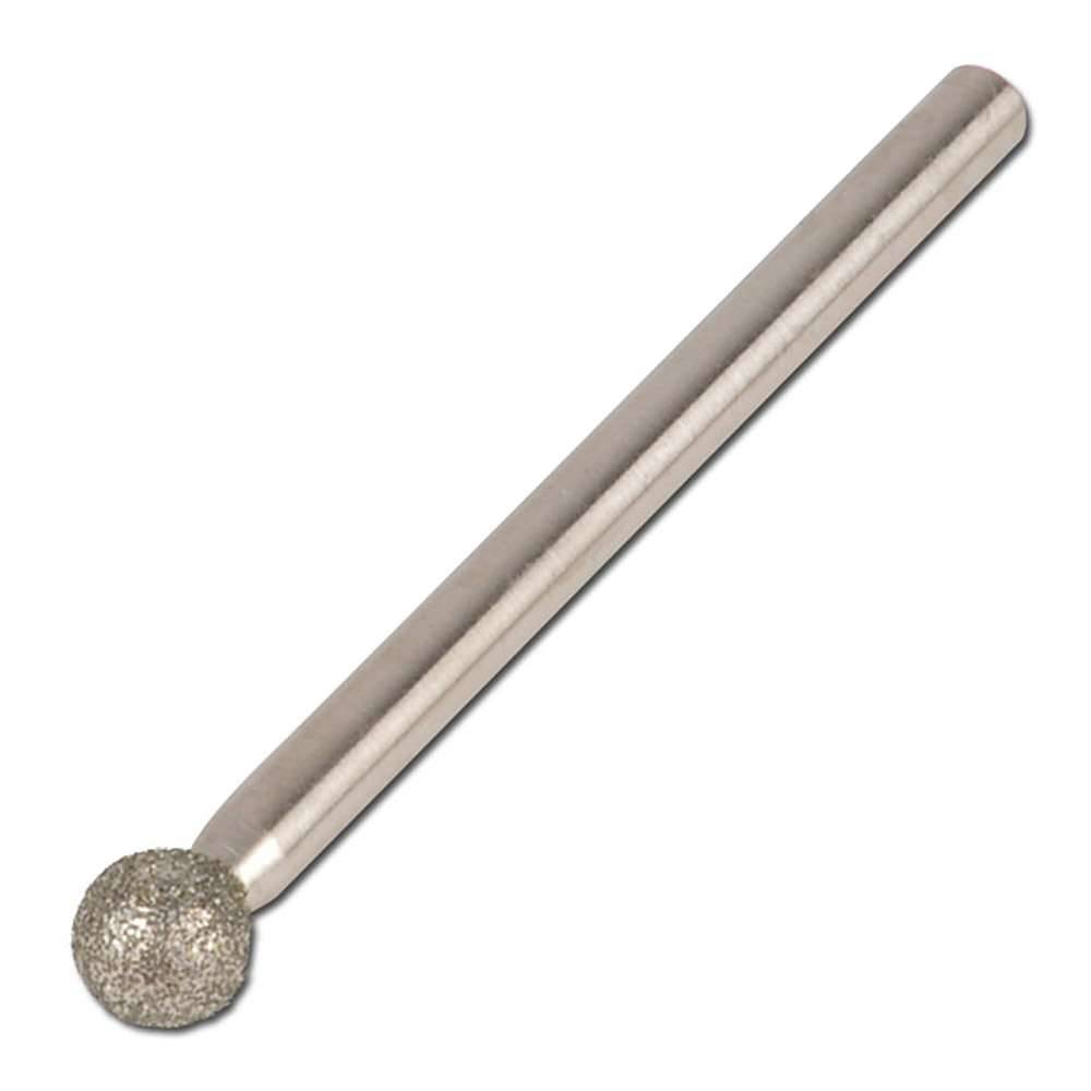 Diamant-Schleifstift, PFERD - Kugelform - Korngröße D181 - Galvanikbindung - Kopf-Ø 1 mm - Schaft-Ø x Länge: 3 x 44 mm - Nass- & Trockenschliff -