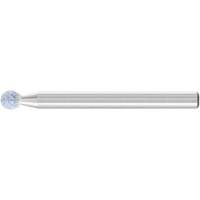 Schleifstift - PFERD - Schaft-Ø 3 x 30 mm - Härte J - Kugelform - für Titan etc - Bezeichnung KU 03 3 AWCO 80 J 5 V - D x T 3 mm - Korngröße 80 -